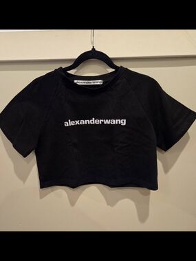 Alexander Wang Black Crop Logo Tee